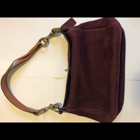 Vintage Coach Deep Plum Suede Hobo Bag - Picture 5 of 7